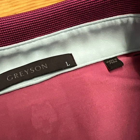 GREYSON CORAL DREAMS MENS PERFORMANCE POLO SIZE LARGE COLOR SASANQUA - Picture 3 of 9